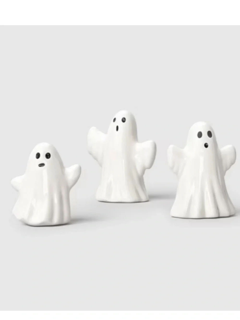 3pc Shiny Ceramic Ghosts Decorative Accent Set - Hyde and EEK! Boutique 2026